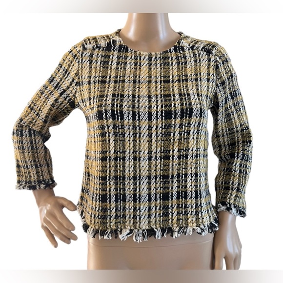 ZARA TRF Collection Textured tweed Wool Blend Top - Picture 1 of 5